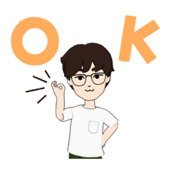 メガネ男日常スタンプ