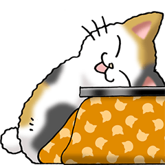 猫大好き！（大）その37(こたつ大好き）