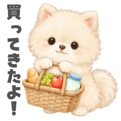 白ポメの夫婦・家族向け生活スタンプ