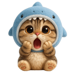 Tabby cat Sharky Tuatung! (No text)