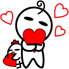 小さな男の子とニワトリ