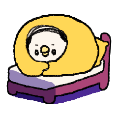 ベッドから動かないハゲぴよ