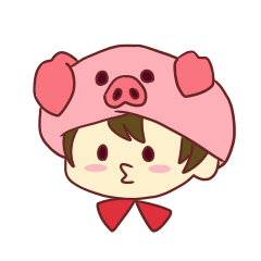 ブタの帽子をかぶった男の子