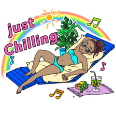 YOGA的女子の日常スタンプ♪（背景有ver）