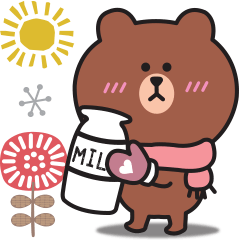 冬の北欧風スタンプ♡ブラウン＆コニー