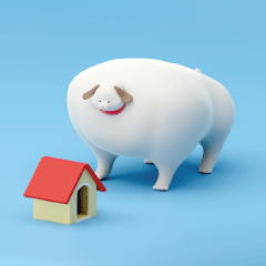 肩幅犬スタンプ