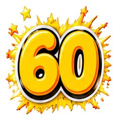 Big Brightly colored numbers