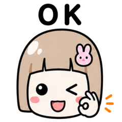 顔だけスタンプ-ボブ１