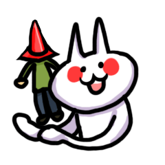 しろねこちゃんとコーンさん