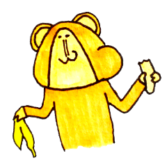 おもしろサルのスタンプ