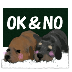 イラストっぽい子犬・OK＆NO版
