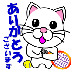 しろ猫のテニス