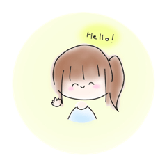 ゆるふわ系女の子のスタンプ