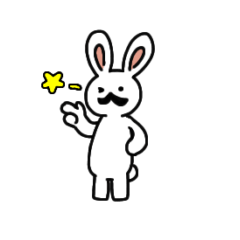 ゆるっとかわいい♪ひげうさぎのスタンプ