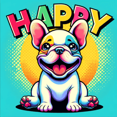 ポップなカラフル・フレンチブルドッグ