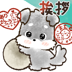 愛犬ワンコdeはんこ♡シュナウザー♡挨拶