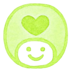 黄緑色・数字とローマ字♪プリチーはんこ