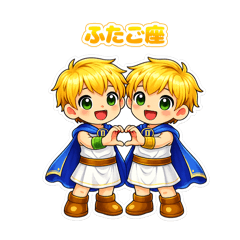 星座スタンプ⭐︎双子座くん【あいさつ】