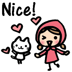 かわいい女の子とネコ（少しバイリンガル)