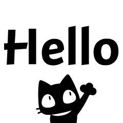 黒猫のでか文字スタンプ(英語版)