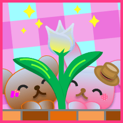 うさぎとくまの日々（チューリップ）
