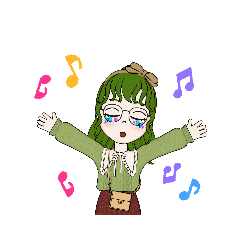 可愛いアバタースタンプだお(緑系)