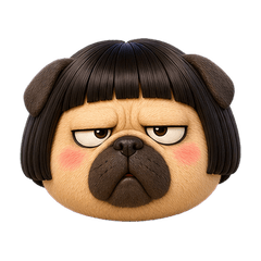 Bob Bangs Pug Emoji Many Moods 39
