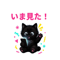 返信が止まらない黒子猫