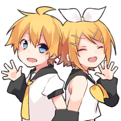 鏡音リンと鏡音レンがかわいいスタンプ