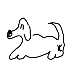 やる気のない犬の絵