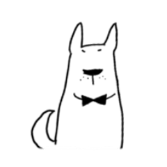 クールな白いわんこ