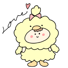 可愛いひよこと女の子