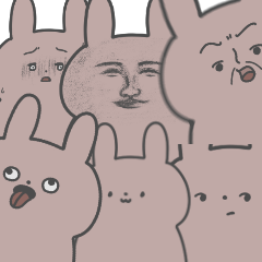 いろいろな顔スタンプ(うさぎ)