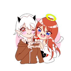 天使と悪魔のかわいい女の子スタンプ