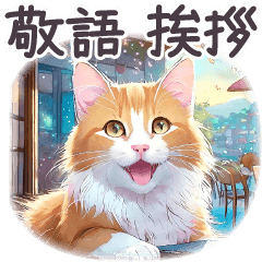 毎日使える 敬語挨拶 ねこ 茶トラ パステル