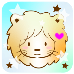 優しい色使いのライオン