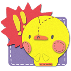 アップリケ風ひよこくんスタンプ