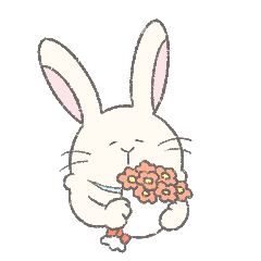 お祝いするウサギさん