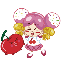 ピンクのアイスクリームの女の子-日常語