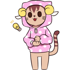 水玉フーディねこ