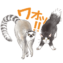 ゆかいな猫とどうぶつたちのスタンプ