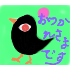 カラスのスタンプ．