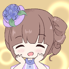 てるてる坊主の女の子スタンプ第二弾