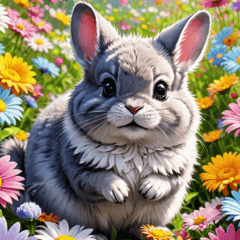 お花畑とチンチラの優しい敬語スタンプ