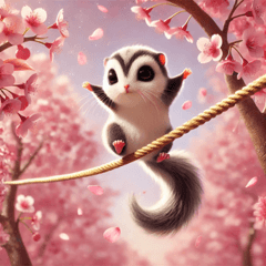 モモンガと桜のスタンプ@SFW