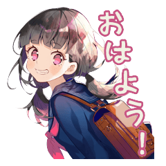 制服の女の子のあいさつ