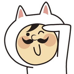 おじさん着ぐるみ猫