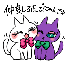 仲良しにゃんこのしーちゃんとくーちゃん