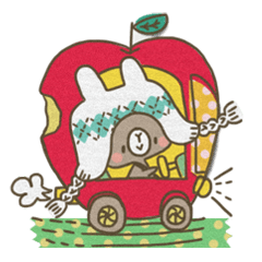 灰色うさぎの大人可愛い北欧スタンプ