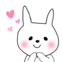ふわふわうさぎ ハートがいっぱい♡